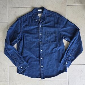 J. Crew Slim Untucked Oxford Denim Shirt